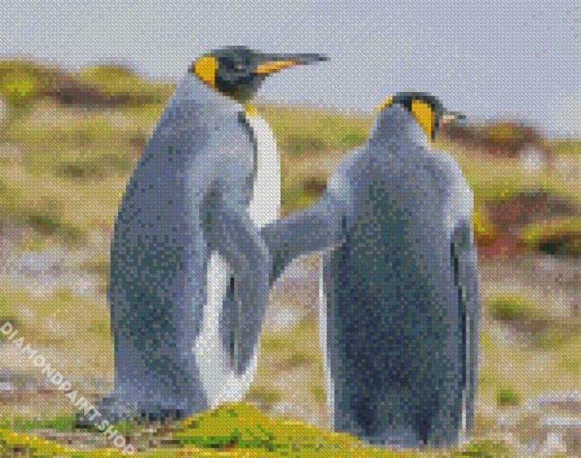 Grey Penguins Diamond Paintings