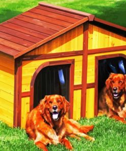 Cabin Dogs Diamond Paintings