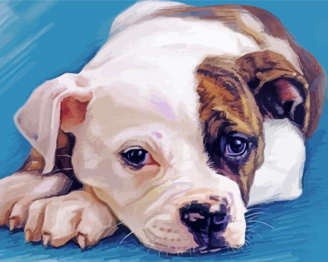 American Bulldog Puppy Diamond Paintings