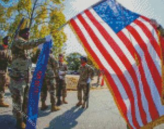 American Flag And Soldiers Diamond Paintings