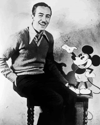 Monochrome Walt And Mickey Diamond Paintings