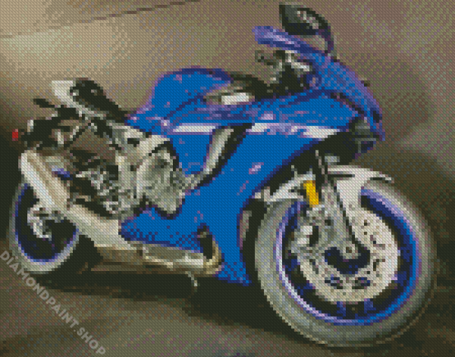 Blue R1 Motorcycle Diamond Paintings