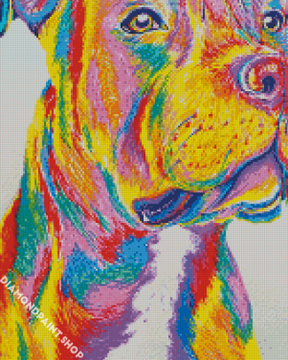 Colorful Staffy Dog Diamond Paintings