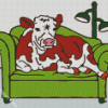 Cow In A Sofa Diamond Paintings