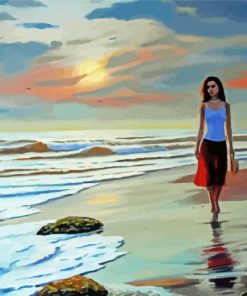 Girl On Beach Diamond Paintings