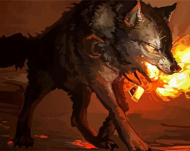 Fire Wolf Art Diamond Paintings