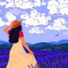 Girl In Lavender Field Diamond Paintings