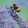 Bee And Lavender Diamond Paintings