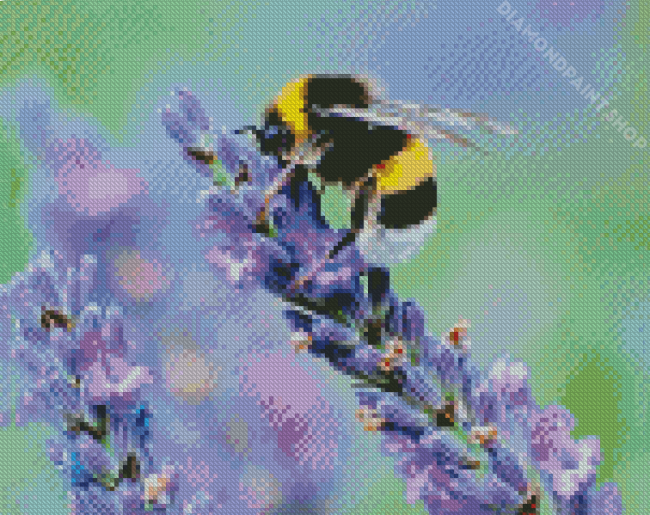 Bee And Lavender Diamond Paintings