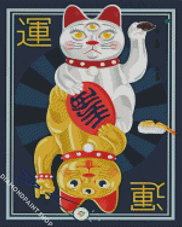 Lucky Cat Card Diamond Paintings