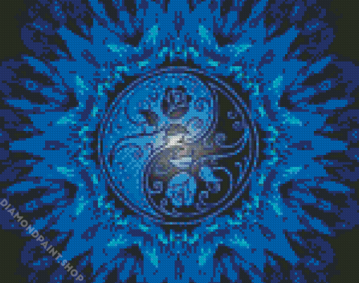 Blue Mandala Yin Yang Diamond Paintings