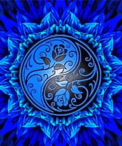 Blue Mandala Yin Yang Diamond Paintings