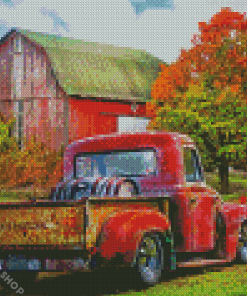 Vintage Truck And Barn Diamond Paintings