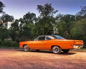 Orange Plymouth Roadrunner Diamond Paintings