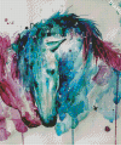 Pink And Blue Horses Diamond Paintings