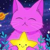Purple Cat Art Diamond Paintings