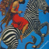 Woman Riding Zebra Art Diamond Paintings