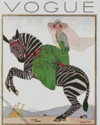 Woman Riding Zebra Poster Diamond Paintings