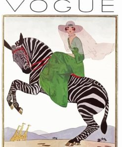 Woman Riding Zebra Poster Diamond Paintings