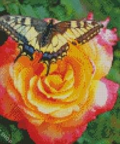 Butterfley And Rose Art Diamond Paintings
