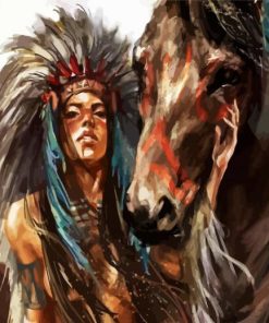 American Native Lady Diamond Paintings