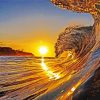Beach And Waves Sunset Diamond Paintings
