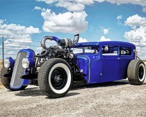 Blue Hot Rod Diamond Paintings