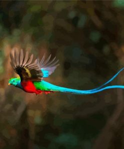 Blue Tail Quetzal Diamond Paintings