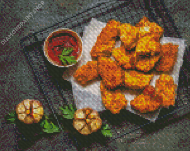 Tasty Chicken With Nugget Diamond Paintings