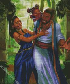 Happy Black Family Diamond Paintings