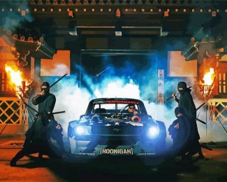 Hoonicorn Car And Ninja Diamond Paintings