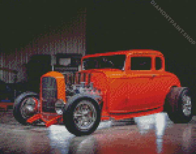 Orange 32 Ford Coupe Diamond Paintings