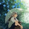 Waiting Anime Girl In The Rain Diamond Paintings