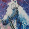 White Impressionist Horse Diamond Paintings
