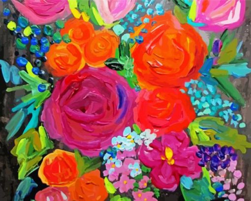 Abstract Flowers Illustration Diamond Paintings