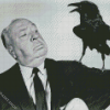 Alfred Hitchcock With Bird Diamond Paintings