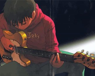 Anime Boy With Electric Guitar Diamond Paintings