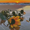 Sunflowers In Beach Diamond Paintings