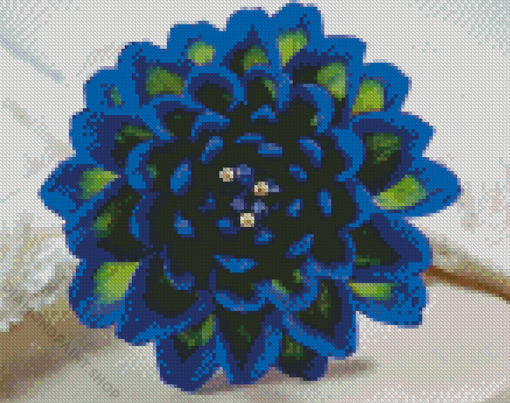 Blue Dahlia Flowers Diamond Paintings
