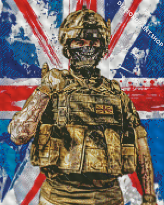 British Army Soldier Diamond By Paintings