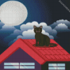 Cat On Roof Diamond Paintings