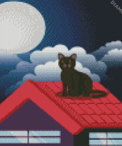 Cat On Roof Diamond Paintings