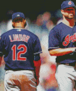 Cleveland Indians Players Diamond By Paintings