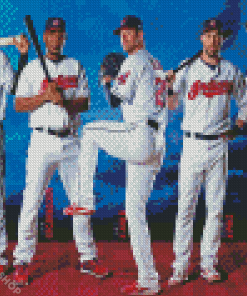 Cleveland Indians Team Diamond By Paintings
