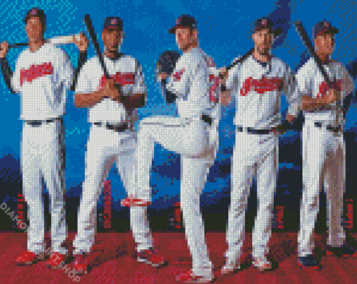 Cleveland Indians Team Diamond By Paintings