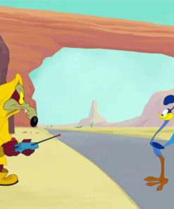 Coyote And Roadrunner Diamond Paintings