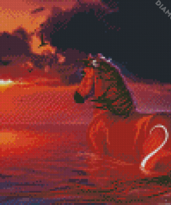 Horse In Water Diamond Paintings