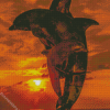 Dolphins Family At Sunset Diamond Paintings