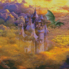 Fantasy Dragon And Castle Diamond Paintings