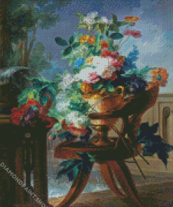 Flower Vase On Chair Diamond Paintings